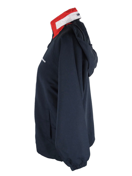 Vintage 2000s Y2K Men’s Korean Air Streetwear Sportswear Dark Navy Blue Snap Down Lightweight Track Jacket | Men’s Size S-M