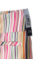 Vintage 2000s Y2K Preppy Funky Multicoloured Striped 3/4 Length Capri Pants | 30 Inch Waist