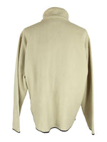 Vintage 2000s Y2K Men's Streetwear Outerwear Athletic Style Cream High Roll Neck Zip Up Fleece Jacket