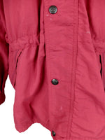 Vintage 90s Y2K Men’s Streetwear Sportswear Solid Red Snap Down High Neck Padded Jacket | Men’s Size XL