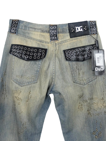 Vintage 2000s Y2K Dolce & Gabbana Deadstock Light Wash Abstract