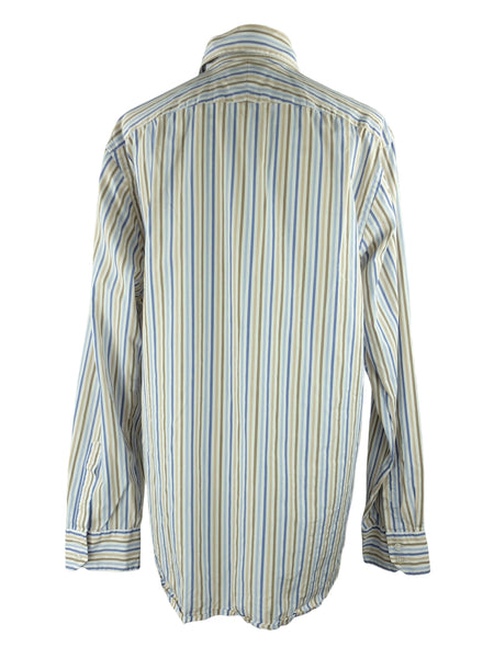 Vintage 2000s Y2K Men's Striped White Blue & Yellow Collared Button Up –  Thee Cultivator