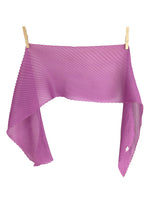 Vintage 80s Chic Preppy Mod Solid Fuchsia Pink Purple Pleated Neck Tie Scarf