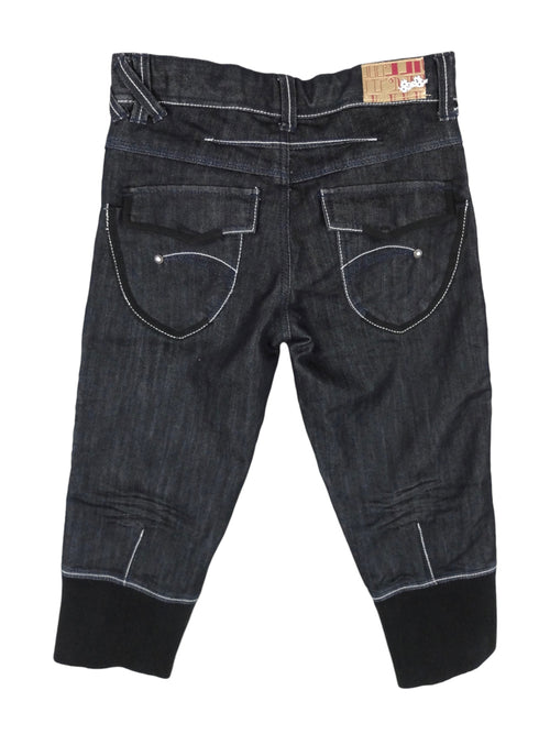 Vintage 2000s Y2K Preppy Dark Wash Fitted 3/4 Length Capri Jeans | 28 Inch Waist