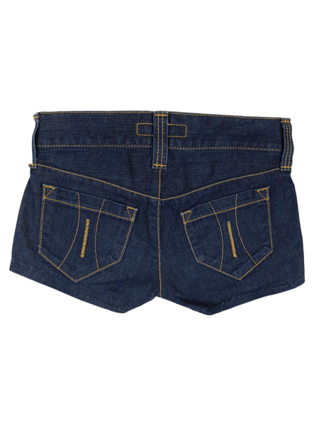 Vintage 2000s Y2K Dark Wash Navy Blue Denim Jean Micro Short