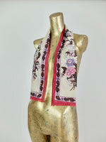 70s TC Exclusive Oscar de la Renta Mod Floral Silk Wide Neck Tie Scarf