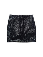 Vintage 2000s Black Mid-Rise Sequin Stretch Mini Skirt | Size S