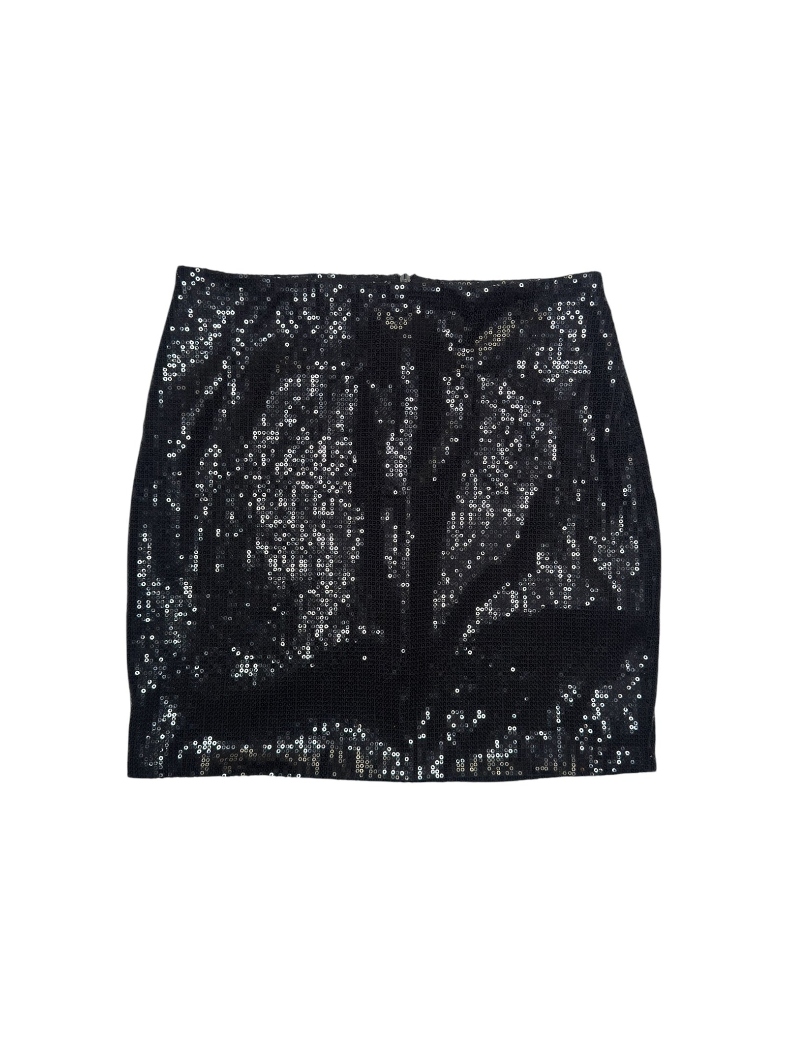 Vintage 2000s Black Mid-Rise Sequin Stretch Mini Skirt | Size S