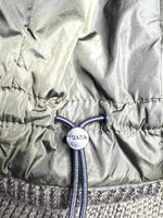 Vintage 2000s Y2K Prada Subversive Gorpcore Wool & Nylon Moss Green Double Zip Up Hooded Knit Sweater | Women’s Size M