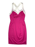 Vintage 2000s Marella Pink & White Crossback Pencil Mini Dress | Size XS-S