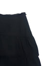 Vintage 90s Y2K Italian Basic Black Low Rise Layered Ruffled Micro Mini Skirt | Size XS