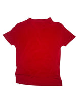 Vintage 2000s Y2K Max Mara Studio Short Sleeve V-Neck Draped Blouse | Size M