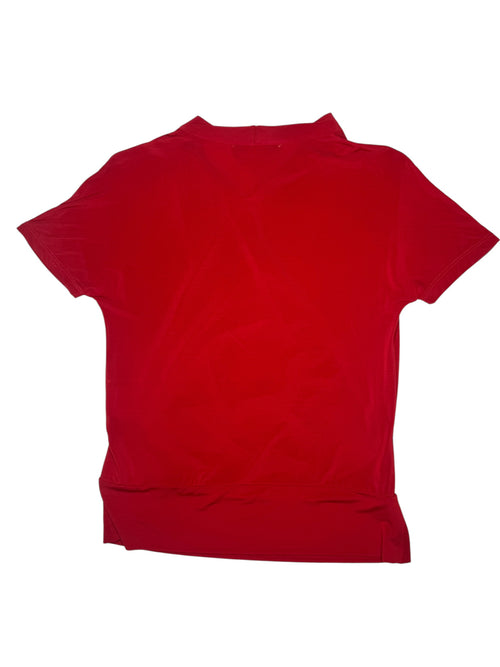 Vintage 2000s Y2K Max Mara Studio Short Sleeve V-Neck Draped Blouse | Size M