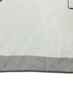 Vintage 2000s Y2K Bohemian Minimalist Grey Abstract Floral Print Square Bandana Neck Tie Scarf