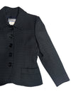 Vintage 90s Yves Saint Laurent Grey Wool Textured Weave Button Up Collared Blazer Jacket | Size XS-S