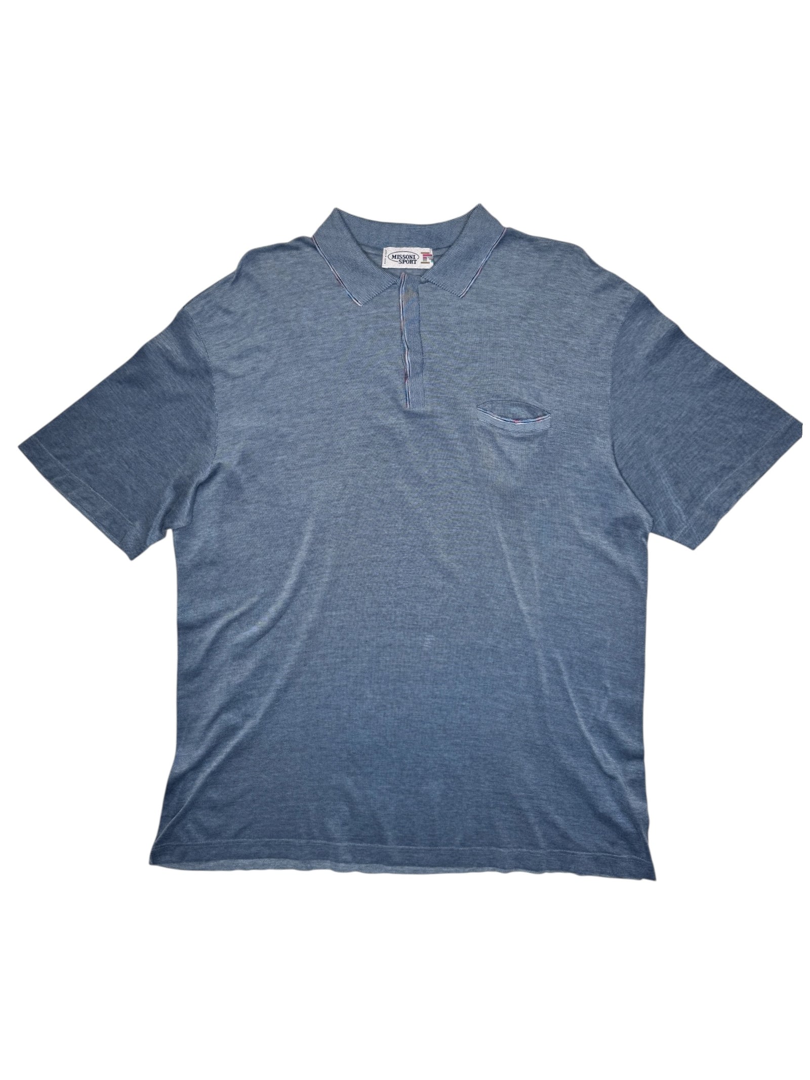 Vintage 90s MISSONI SPORT Men’s Blue Collared Polo Shirt | Men's Size XL