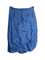 Vintage 2000s VIVIENNE WESTWOOD Blue Balloon Crinkle Denim Midi Skirt | Size S