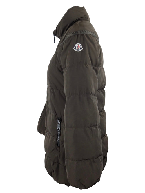 Vintage 2000s Y2K Moncler Down Feather Dark Brown Long Winter Puffer Jacket | Size S-M