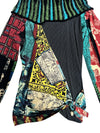 Vintage 2000s Y2K Save The Queen Subversive Abstract Print Off-the-Shoulder Long Sleeve Blouse with Knit Bolero Detail | Size M
