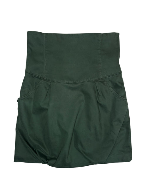 Vintage 2000s MISS SIXTY High Waisted Dark Green Balloon Mini Skirt | Size S