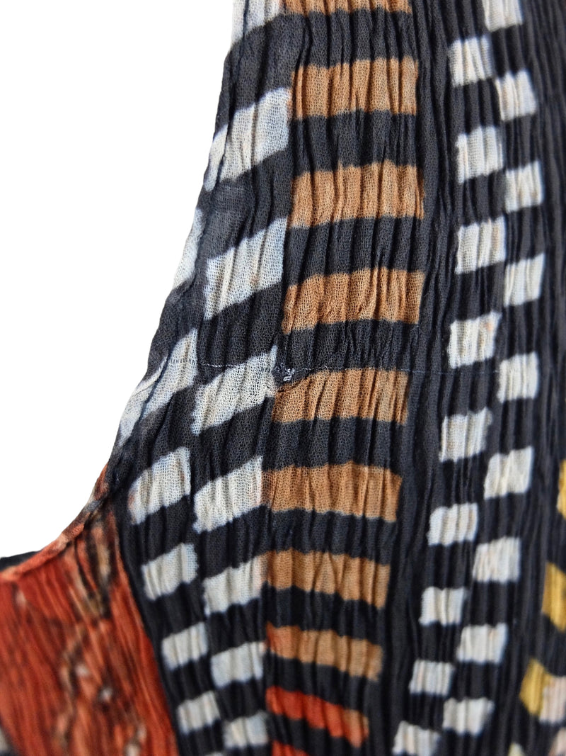 Vintage 2000s Y2K Bohemian Hippie Abstract Checkered Print Layered Sleeveless Midi Maxi Dress | Size M