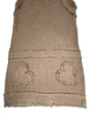 Vintage 2000s Tan Woven Knit Sleevless Mini Dress with Heart Pocket Details | Size XS