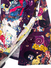Vintage 2000s Y2K Roberto Cavalli Art Nouveau Purple Abstract Patterned Long Sleeve Dress | Size M