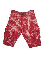 Vintage 2000s MISS SIXTY Red Acid Wash Bermuda Cargo Shorts | Size M-L