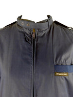 Vintage 90s 2000s Y2K Men's Members Only Utility Basic Navy Blue Zip Up High Neck Windbreaker Jacket