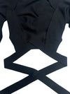 Vintage 2000s Y2K Dolce & Gabbana Subversive Minimalist Black Cropped Wool Bolero Cardigan with Wrap Around Tie | Size XS-S