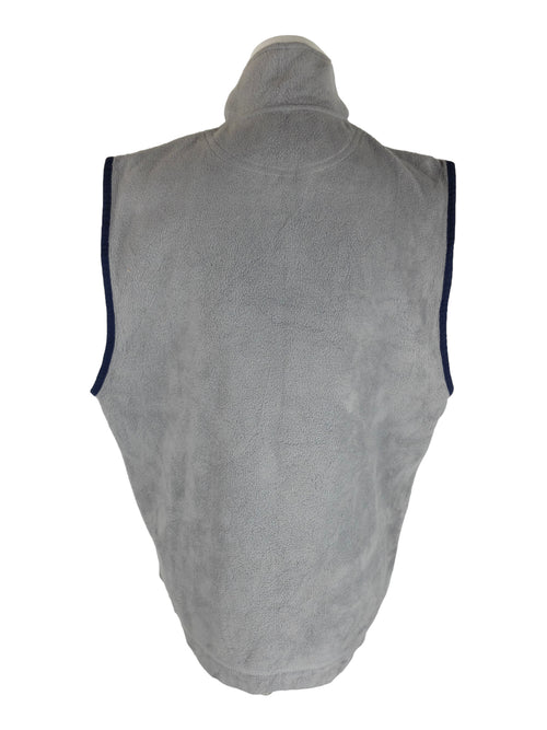 Vintage 90s Y2K Streetwear Athletic Grey Sleeveless Roll Neck Zip Up Fleece Vest | Men’s Size M-L