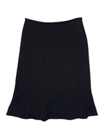 Vintage 2000s LES COPAINS Black Wool Blend Fit & Flare Godet Hem Knee Length Skirt | Size XS