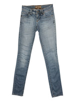 Vintage 2000s GALLIANO Low Rise Light Wash Skinny Jeans with Pink Kiss Pocket Detail | Size S