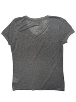 Vintage 2000s Y2K Emporio Armani Grey & Gold Sparkle Metallic Short Sleeve Scoop Neck T-Shirt  | Size M