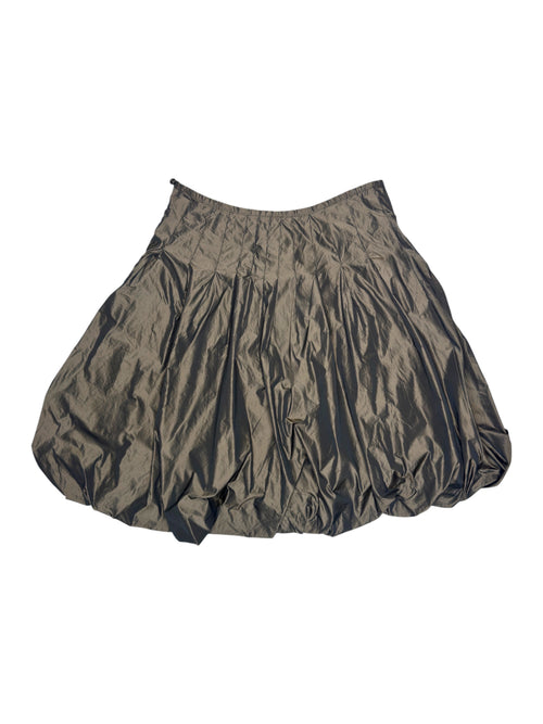 Vintage 2000s MAX & CO Deadstock Bronze Metallic Taffeta Balloon Knee Length Bubble Skirt | Size S