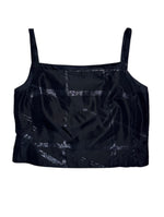 Vintage 2000s GIANFRANCO FERRE STUDIO Black Tank Top With Glitter Detail | Size M-L