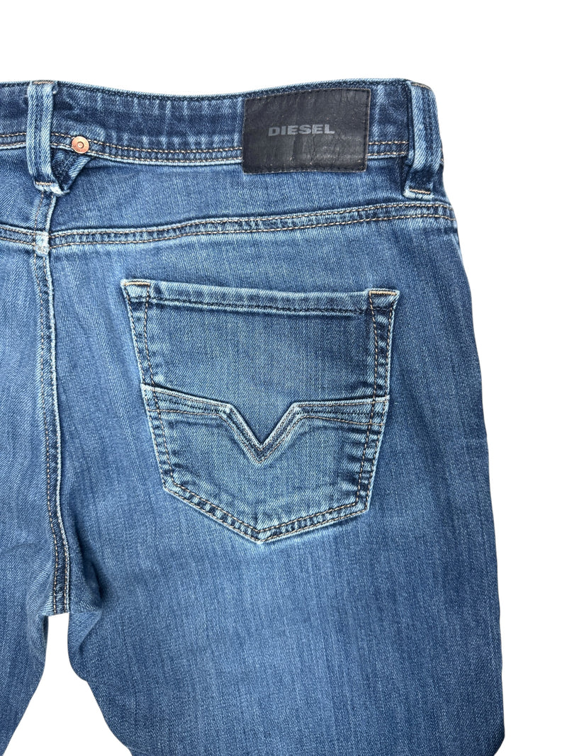 Vintage 2000s Y2K Diesel Men's Straight Leg Blue Denim Jeans | 34 Inch Waist