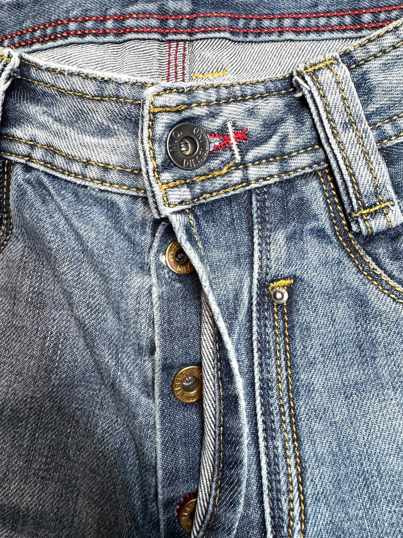 Vintage 2000s DIESEL Distressed Mid-Rise Blue Medium Wash Denim