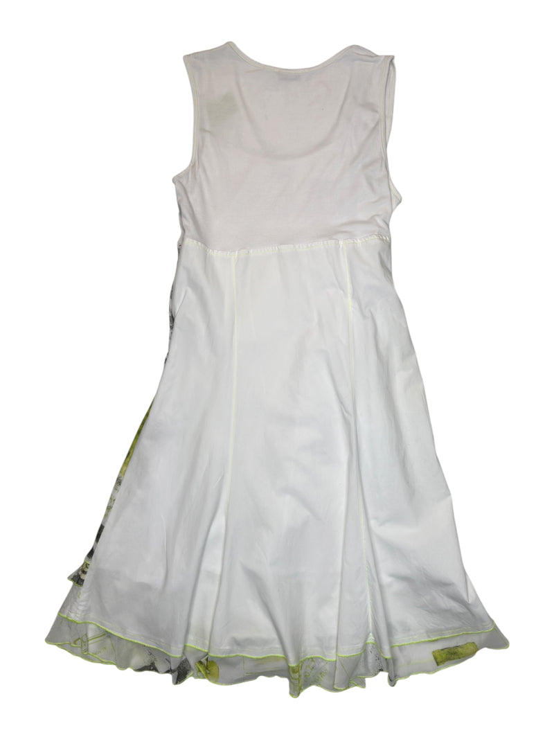 Vintage 2000s Y2K White & Green Abstract Patterned Layered Mesh & Cott – Thee Cultivator