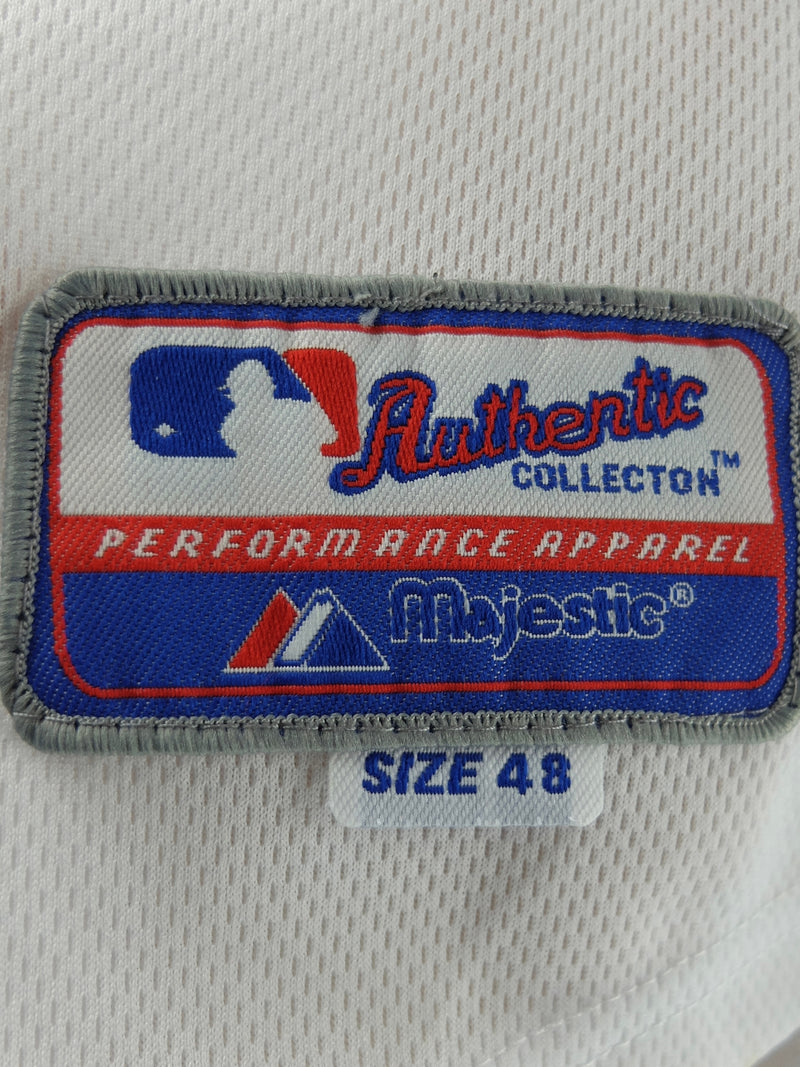 Vintage 2000s Y2K LA Dodgers Kershaw Number 22 Half Sleeve Button Down White & Blue Baseball Jersey | Men’s Size 3XL