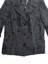 Vintage 90s Y2K Grunge Black Lightweight Collared Button Down Blazer Jacket With Mesh Cutout Details | Size S-M