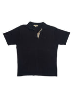 Vintage 2000s BURBERRY Men’s Cotton Piqué Navy Blue Short Sleeve Polo Shirt | Men’s Size M
