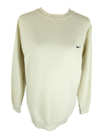 Vintage 2000s Y2K Nike Streetwear Sportswear Cream Crew Neck Pullover Sweatshirt | Size S-M