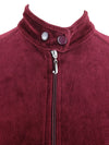 Vintage 2000s Y2K Juicy Couture Maroon Burgundy Velour Velvet Mockneck Zip Up Fitted Track Suit Jacket | Size S-M