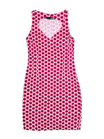 Vintage 2000s Moschino Red & White Floral Tank Below-the-Knee Midi Dress | Size S