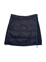 Vintage 2000s Gorpcore Black Puffer Mini Skirt with Double Side Zip Detail | Size XXS-XS