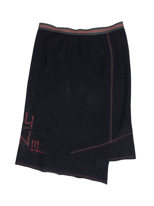 Vintage 2000s Cop Copine See You Soon Terry Cloth Asymmetrical Midi Skirt | Size L