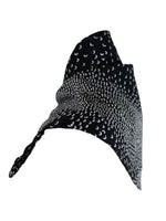 Vintage 2000s Y2K Chic Black & White Abstract Patterned Over-the-Shoulders Shawl Wrap Scarf