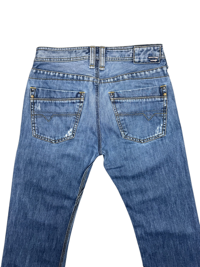 Vintage 2000s DIESEL Distressed Mid-Rise Blue Medium Wash Denim
