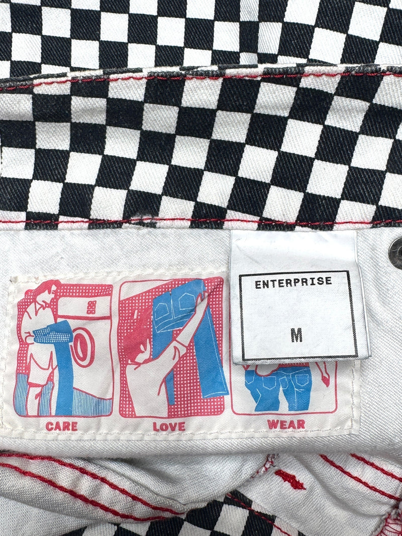 Tiger of Sweden Low Rise Black & White Checkered Micro Mini Denim Skirt | Size M